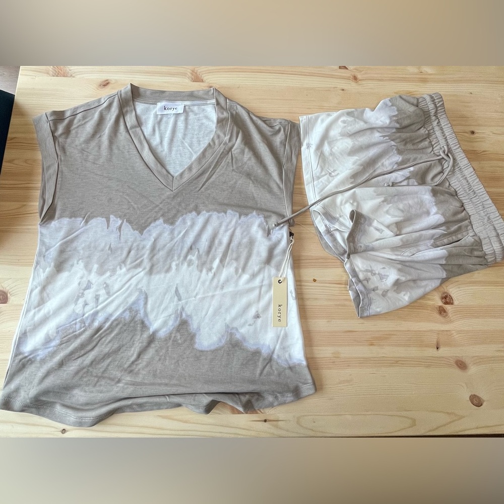 Tie dye shorts and shirt set